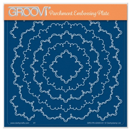 (GRO-PA-42400-03)Groovi Plate A5 Linda's Circle Frilly Lace Framers