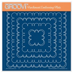 (GRO-PA-42399-03)Groovi Plate A5 Linda's Square Frilly Lace Framers