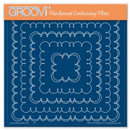 (GRO-PA-42399-03)Groovi Plate A5 Linda's Square Frilly Lace Framers