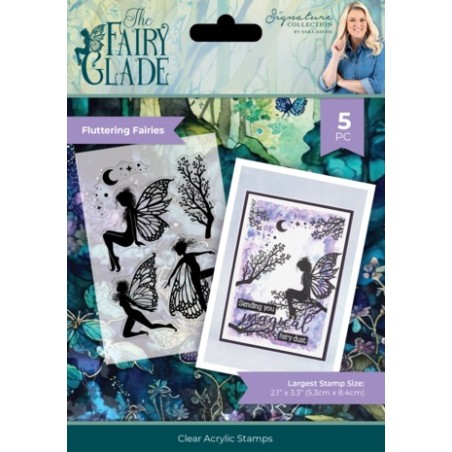 (SS-FG-CA-ST-FLFA)Crafter's Companion Fairy Glade Acrylic Stamp Fluttering Fairies