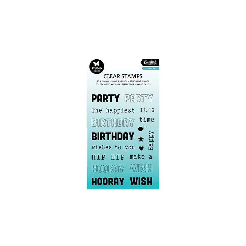 (SL-ES-STAMP763)Studio light SL Stamp Birthday texts Essentials nr.763