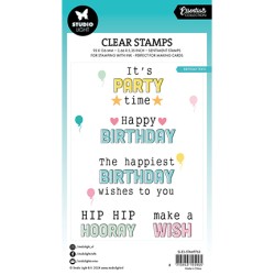 (SL-ES-STAMP763)Studio light SL Stamp Birthday texts Essentials nr.763