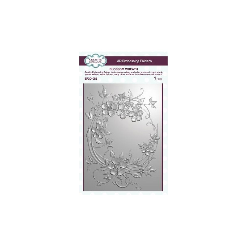 (EF3D-085)Creative Expressions Sue Wilson 3D Blossom Wreath 3D Embossing Folder