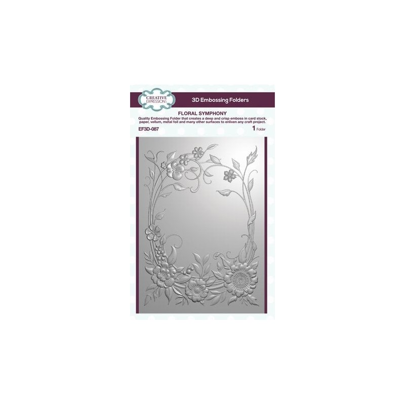 (EF3D-087)Creative Expressions Sue Wilson Floral Symphony 3D Embossing Folder