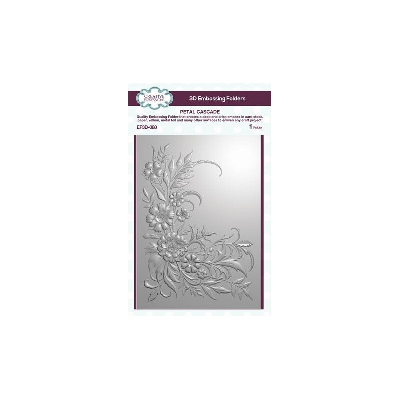 (EF3D-088)Creative Expressions Sue Wilson Petal Cascade 3D Embossing Folder