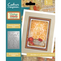 (VV-3D-EF4-RPC)Crafter's Companion Vintage Vegas 3D Embossing Folder Reverse Playing Card