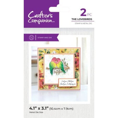 (CC-LB-STD-TLOB)Crafter's Companion Love Birds Stamp & Die The Lovebirds