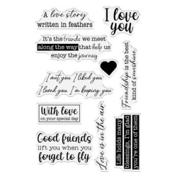 (CC-LB-CA-ST-WRIF)Crafter's Companion Love Birds Clear Stamps Written in Feathers