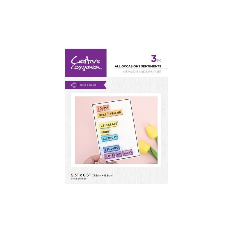 (CC-STD-AOS)Crafter's Companion Outline Stamp & Die Outline Stamp & Die All Occasions Sentiments