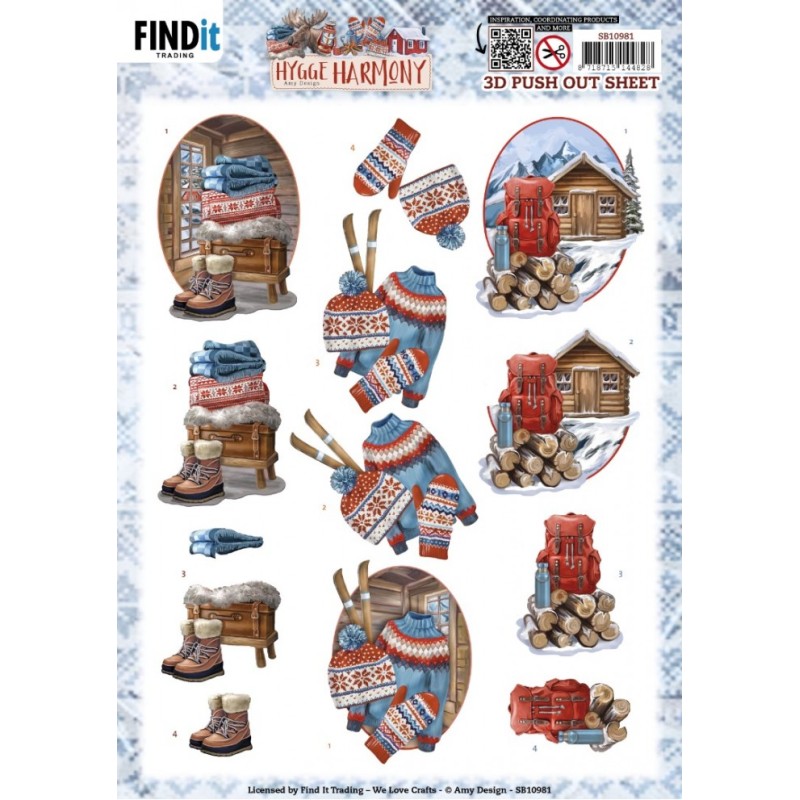 (SB10981)3D Push Out - Amy Design - Hygge Harmony - Mountain Hut