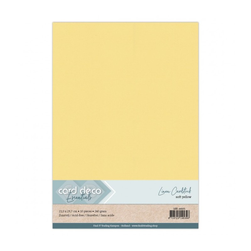 (LKK-A4101)Linen Cardstock - A4 - Zachtgeel