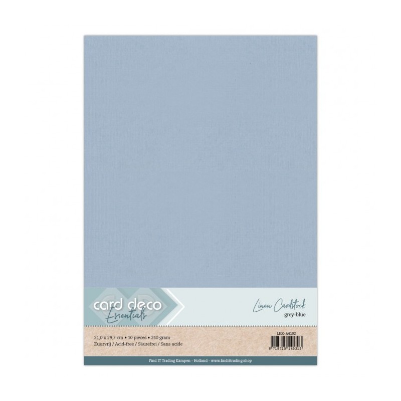 (LKK-A4102)Linen Cardstock - A4 - Grijsblauw