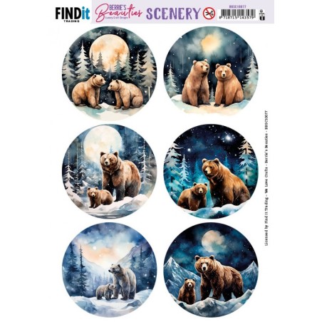 (BBSC10077)Scenery Push out - Berries Beauties - Bear- Round