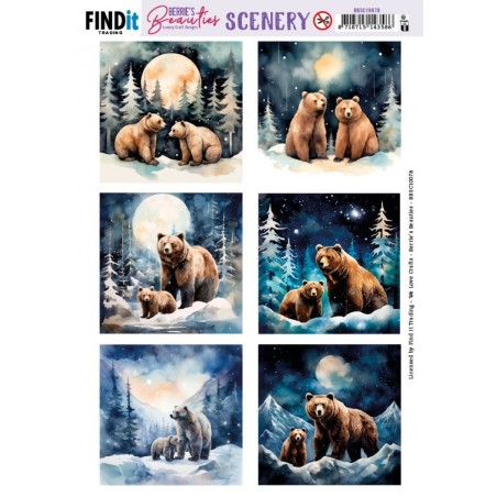 (BBSC10078)Scenery Push out - Berries Beauties - Bear - Square