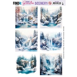 (BBSC10080)Scenery Push out - Berries Beauties - Waterfall - Square