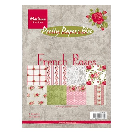 (PK9106)Papier bloc 15X21 cm French Roses