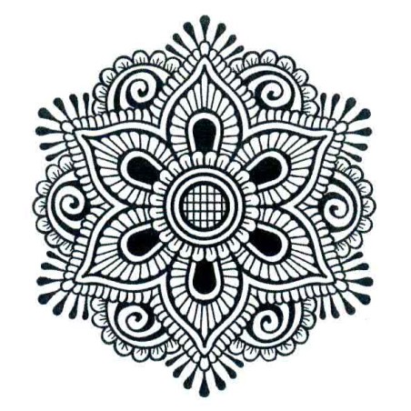 (UMS068)Pre Cut Stamp Henna Mandala