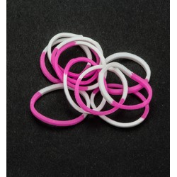 (6200/0830)Band It 600 rubberbands White/Pink