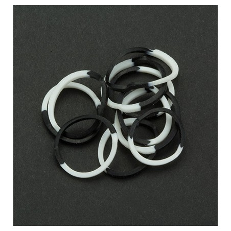 (6200/0838)Band It 600 rubberbands White/Black