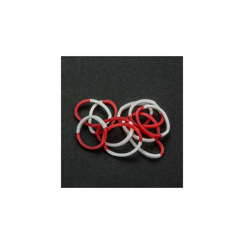 (6200/0839)Band It 600 rubberbands White/Red