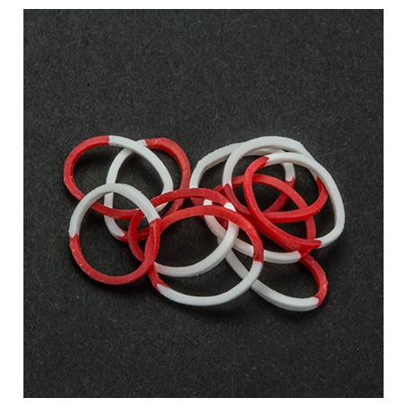 (6200/0839)Band It 600 rubberbands White/Red