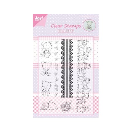 (6410/0319)Clear stamp beren in rij