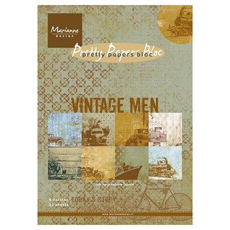 (PK9116)Papier bloc A5 Vintage men