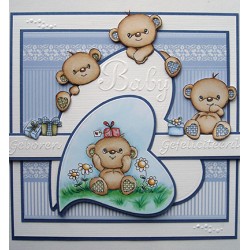 (6410/0333)Clear stamp Happy Birthday Bears