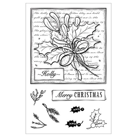 (CBS0003)Tampon clear Holly Collage