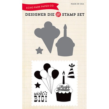 (EPDIE/STAMP09)Echo Park Wish Big Designer Dies & Stamp Set