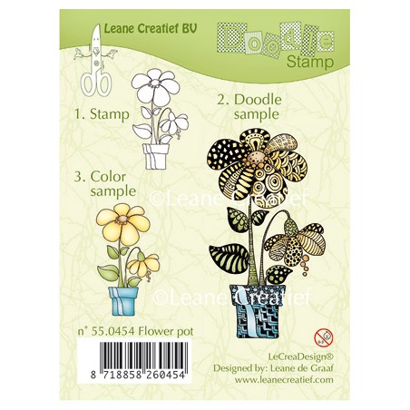 (55.0454)Doodle stamp Flower pot