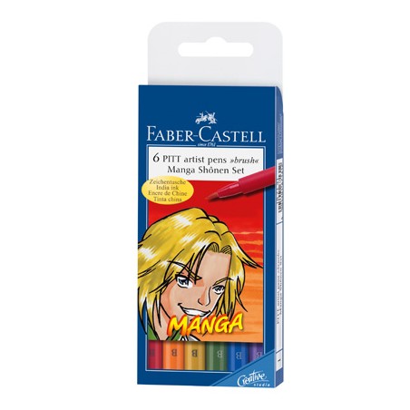 Review – Faber-Castell Pitt Artist Pen Brush Manga 6 Color Set