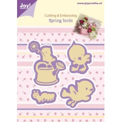 (6002/0434)Decouper & Gaufrer Pochoir Spring Birds