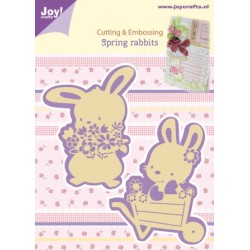 (6002/0436)Decouper & Gaufrer Pochoir Spring rabbits