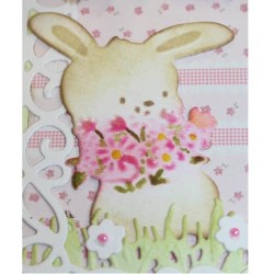 (6002/0436)Cutting & Embossing stencil Spring rabbits