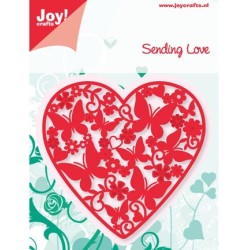 (6002/0417)Cutting & Embossing stencil Heart + Butterflys