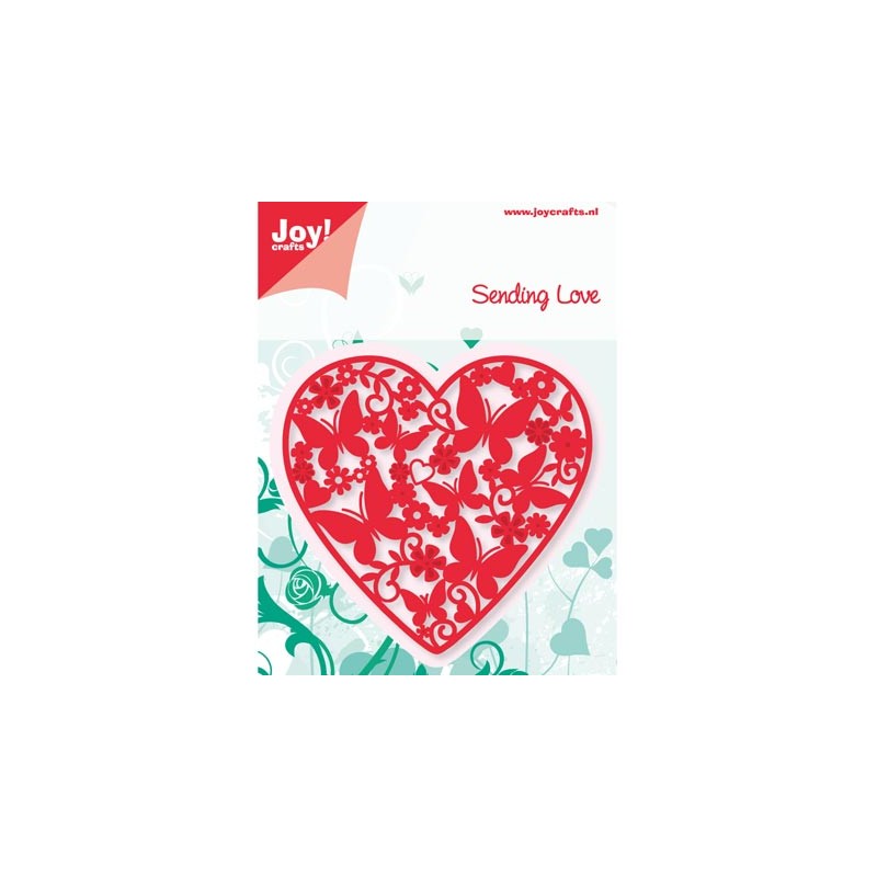 (6002/0417)Cutting & Embossing stencil Heart + Butterflys