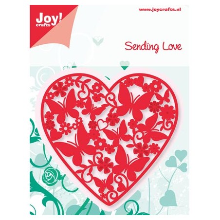 (6002/0417)Cutting & Embossing stencil Heart + Butterflys