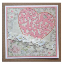 (6002/0417)Cutting & Embossing stencil Heart + Butterflys