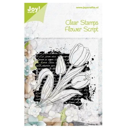 (6410/0341)Clear stamp Flower script