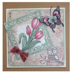 (6410/0341)Clear stamp Flower script