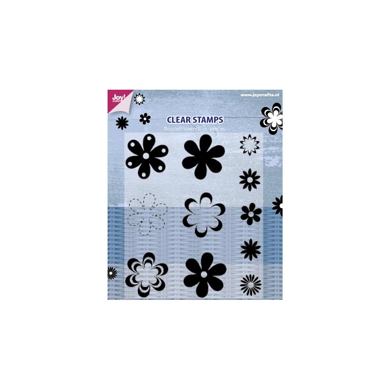 (6410/0355)Clear stamp Round Flowers