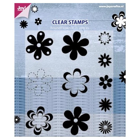 (6410/0355)Clear stamp Round Flowers