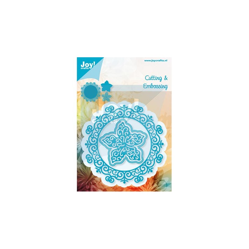 (6002/0460)Cutting & Embossing stencil circle with flower