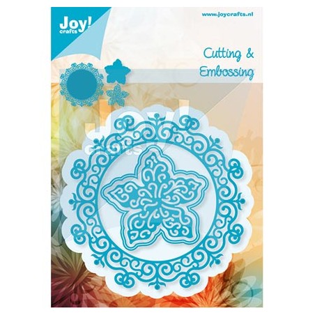 (6002/0460)Cutting & Embossing stencil circle with flower