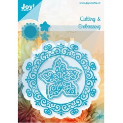 (6002/0460)Cutting & Embossing stencil circle with flower