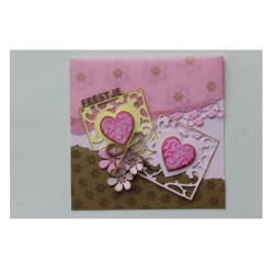 (6002/0445)Cutting & Embossing stencil Square Heart