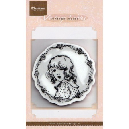 (CS0848)Clear stamp vintage flower girl