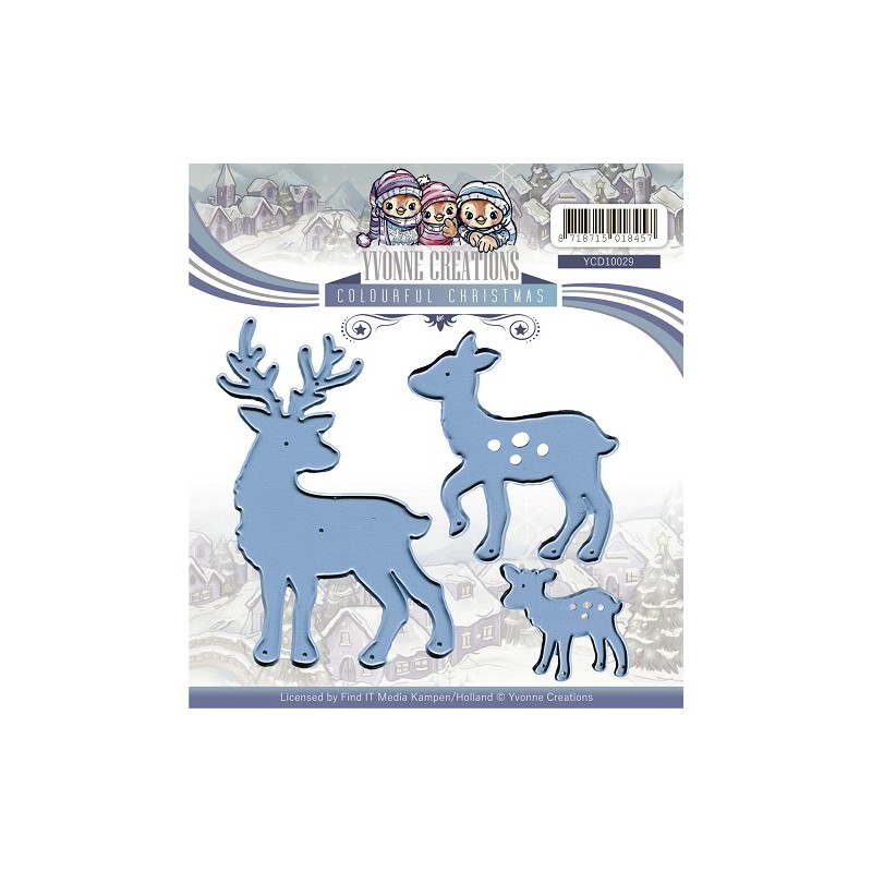 (YCD10029)Yvonne Creations die Colourful Christmas-Reindeer