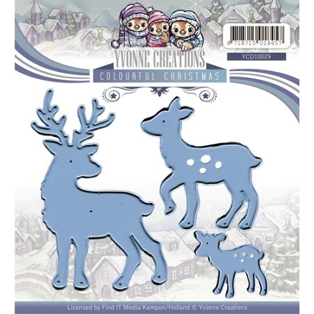 (YCD10029)Yvonne Creations die Colourful Christmas-Reindeer